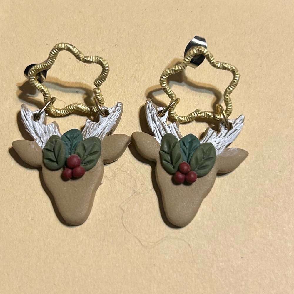 Clay Christmas Earrings